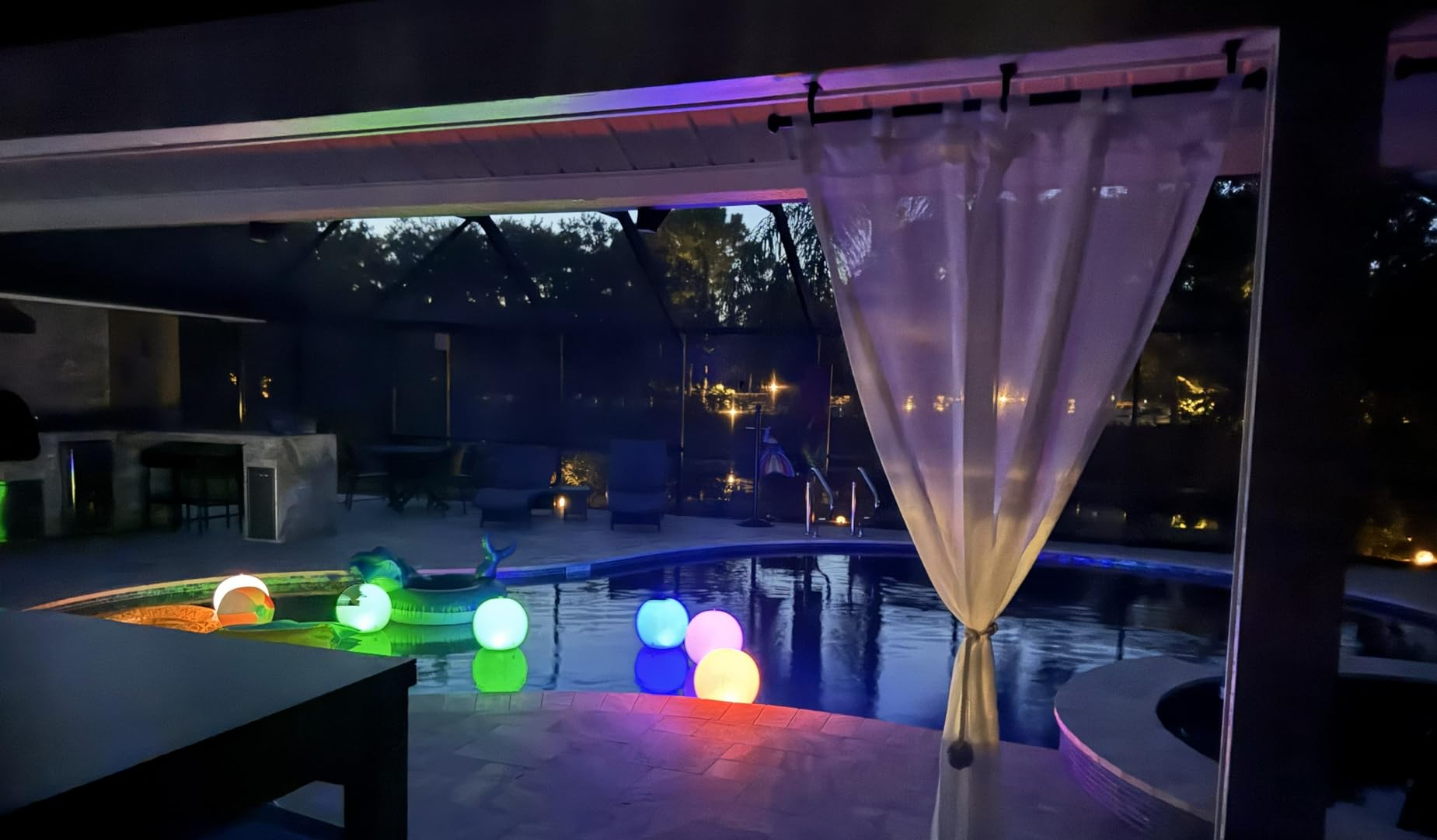 HAPIKAY Solar Floating Pool Lights, 2 Pack, 14-Inch Auto Color-Changing LED Light Balls, Inflatable Waterproof, Pool, Patio, Backyard, Pond, Event, Wedding Decors customer photo 2
