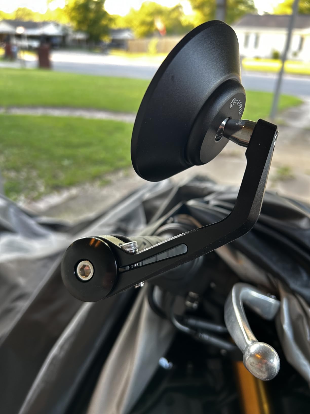 FENRIR CNC Aluminum Alloy Round Cafe Racer Retro Black Motorcycle Bar End Mirrors Side 22MM 7/8