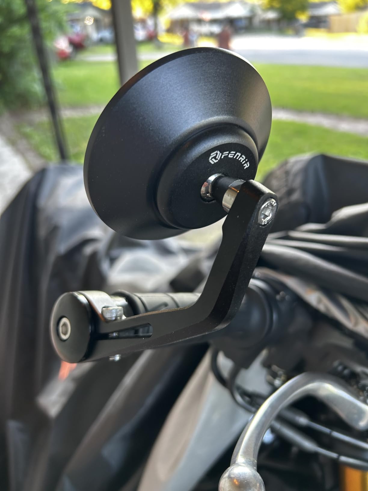 FENRIR CNC Aluminum Alloy Round Cafe Racer Retro Black Motorcycle Bar End Mirrors Side 22MM 7/8