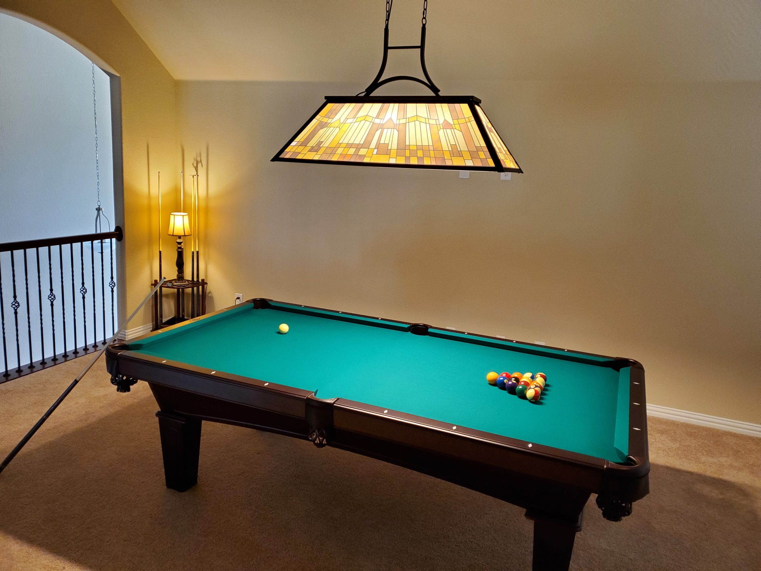 Wellmet 3-Lights Pool Table Lamp with Tiffany-Style Shade for 7' 8' 9' Table, 43.3