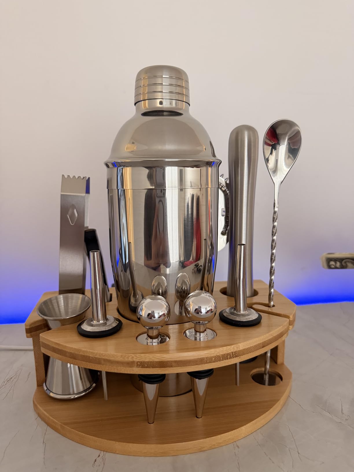 Cocktail Shaker Set,12 Piece 25oz Bartender Kit with Stand,Bar Set for Mixed Drink, Professional Bar Accessory: Shaker,Jigger,Strainer,Muddler,Liquor Pourers, House Warming Gifts customer photo 1