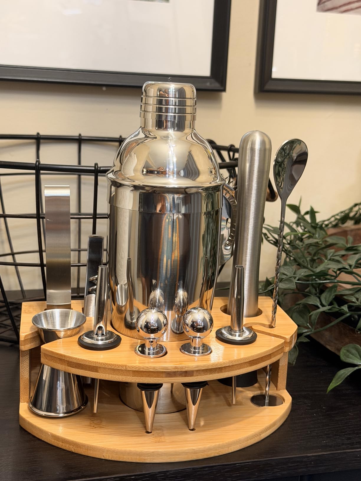 Cocktail Shaker Set,12 Piece 25oz Bartender Kit with Stand,Bar Set for Mixed Drink, Professional Bar Accessory: Shaker,Jigger,Strainer,Muddler,Liquor Pourers, House Warming Gifts customer photo 2