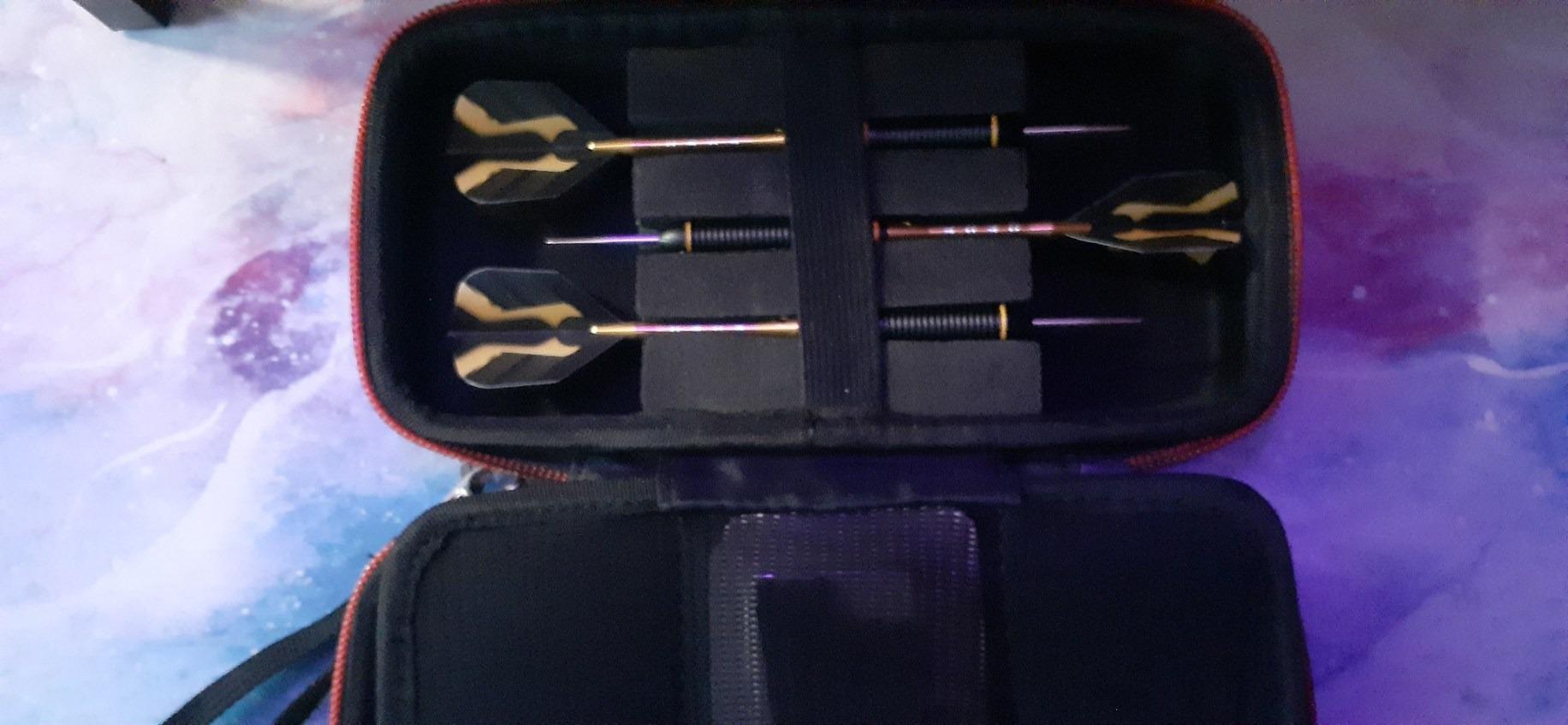 ALKOO Dart Case Holder Bag for 12 pcs Steel and Soft Tip Darts Set, Storage Organizer Holds 12 Darts and Tips, Shafts and Flights Accessories (Cases Only) (Red, Holds 12 darts) customer photo 1