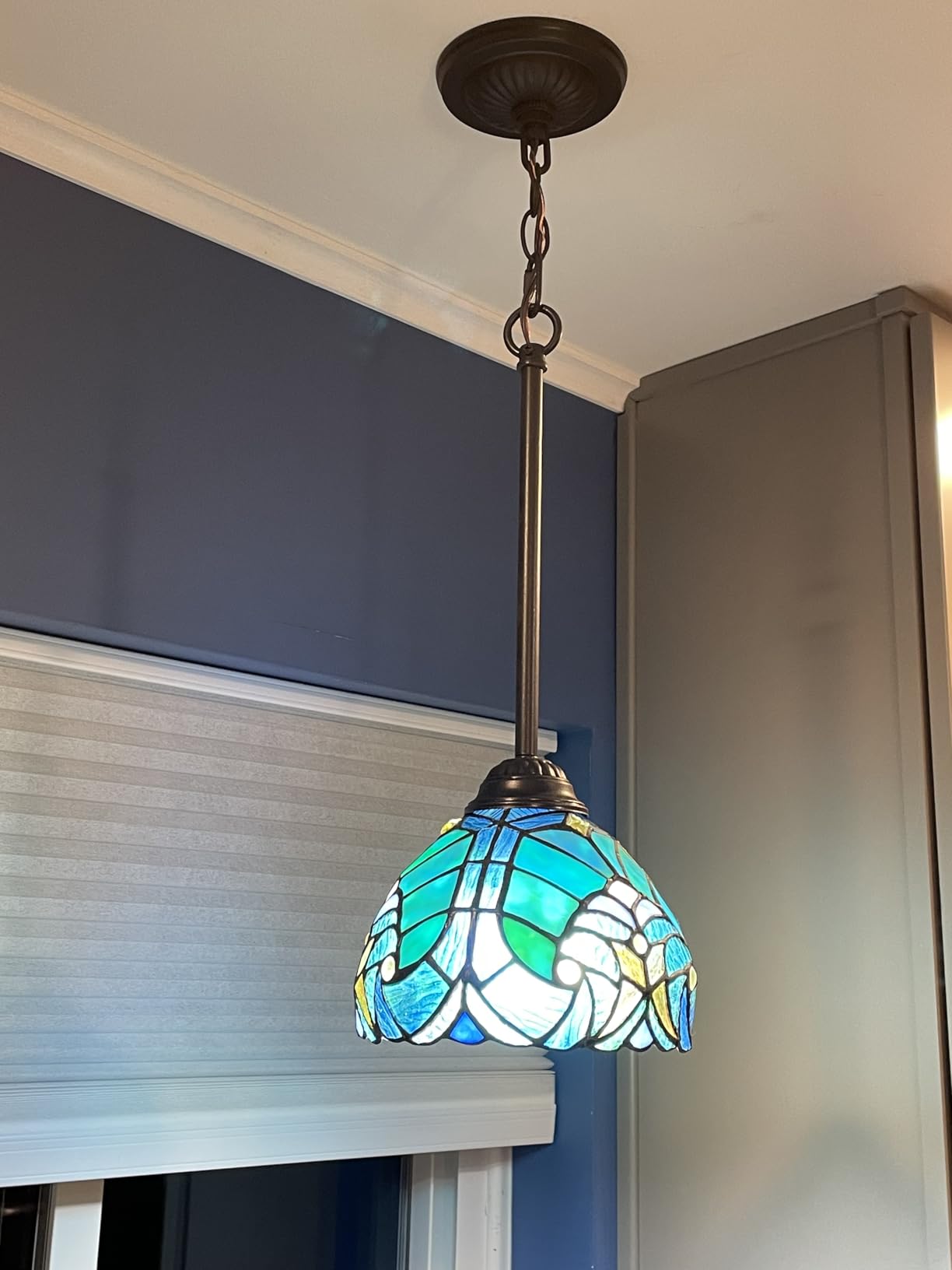 Tiffany Pendant Light fixtures Hanging Lamp Stained Glass Light Decor for Dining Living Room Kitchen Island Study Hallway customer photo 2