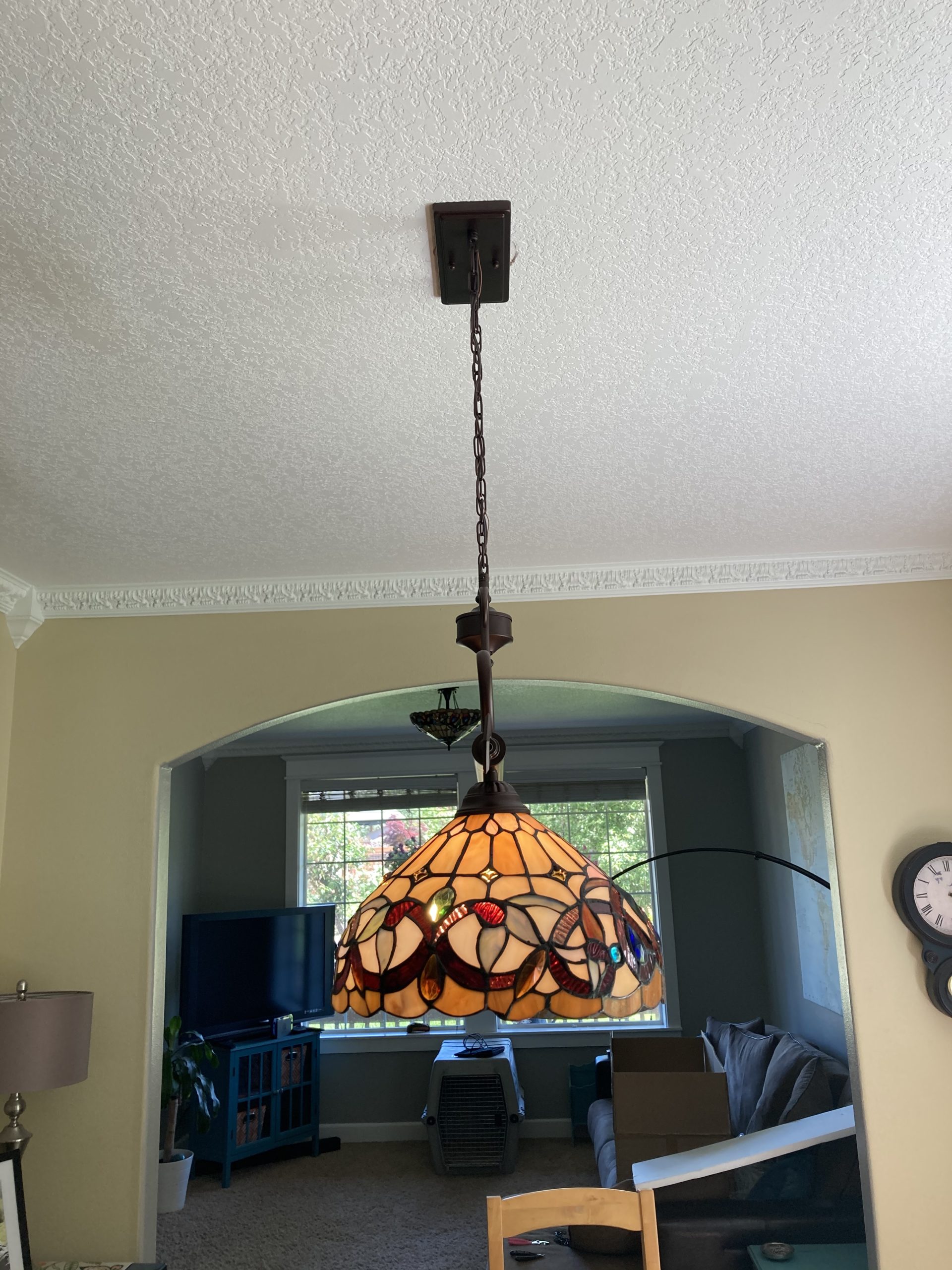 Capulina Tiffany Lamp Stained Glass Pendant Light Chandelier 3-Light 12