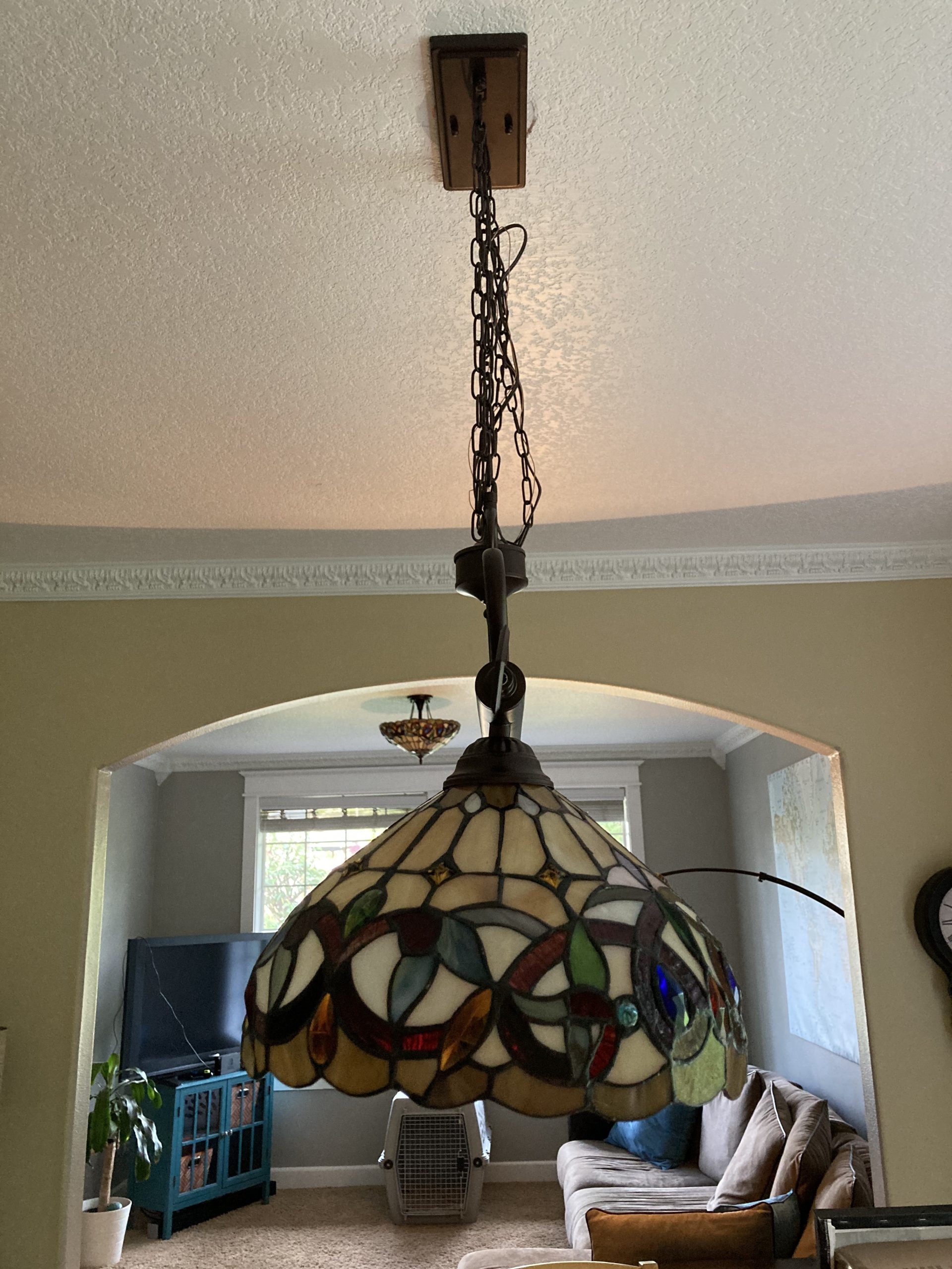 Capulina Tiffany Lamp Stained Glass Pendant Light Chandelier 3-Light 12