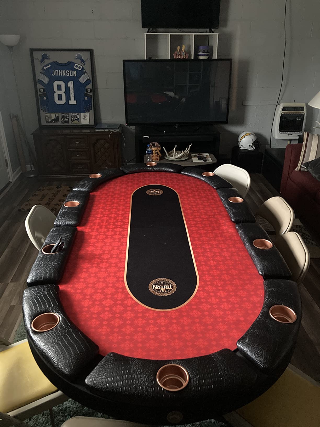 Triton Premium Foldable Poker Table - Poker Table for 10 Players Long-Lasting, Luxurious Vegas Style Casino Experience at Home, Padded Armrests and Cup Holders, Perfect for Texas Holdem Games customer photo 1