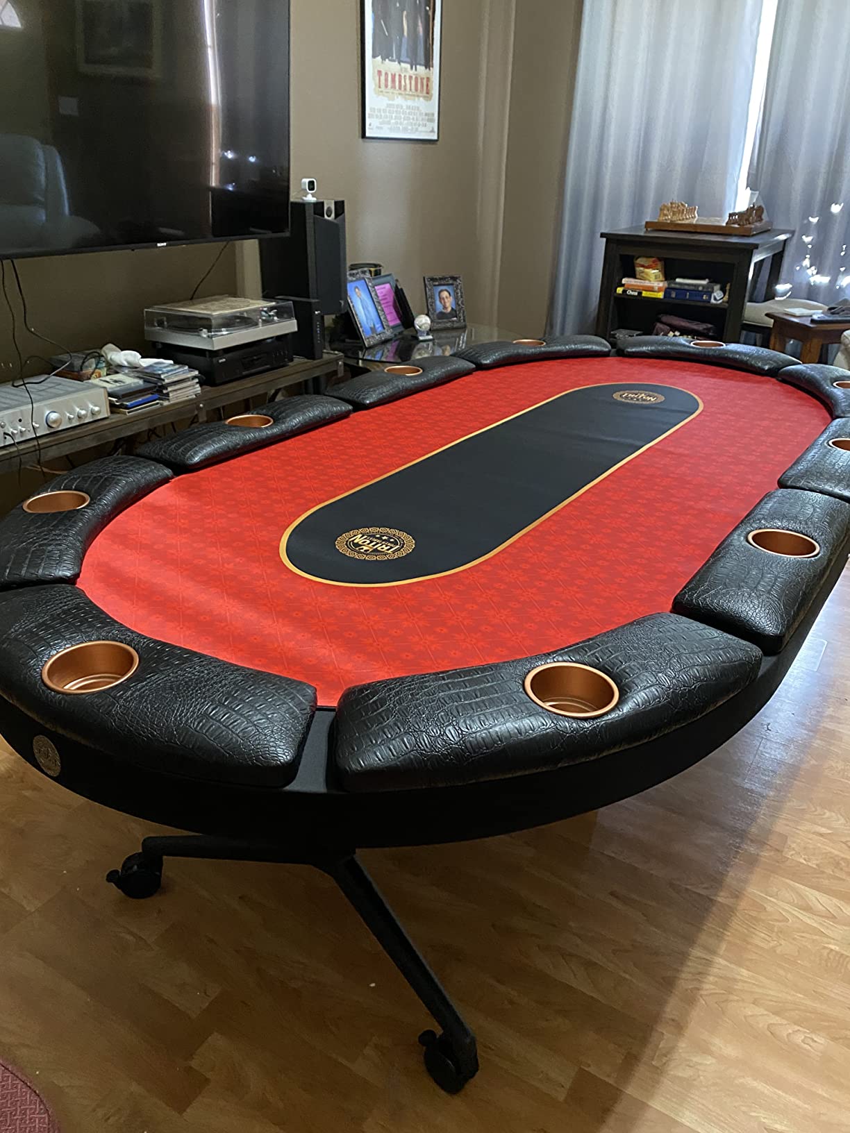 Triton Premium Foldable Poker Table - Poker Table for 10 Players Long-Lasting, Luxurious Vegas Style Casino Experience at Home, Padded Armrests and Cup Holders, Perfect for Texas Holdem Games customer photo 2