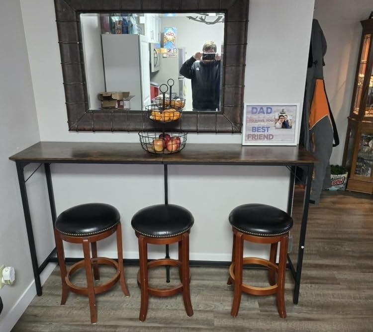 ODK 54 Inch Bar Table, Bar Height Pub Table, Counter Height Bar Table, Rectangular High Top Kitchen & Dining Counter Tables with Sturdy Legs & Easy-to-Clean Top, Indoor use, Rustic Brown customer photo 2
