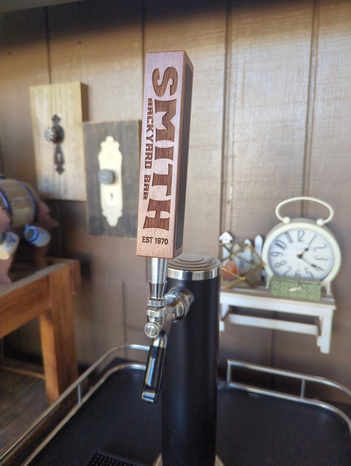Laser Personalized Beer Tap Handle with Chalkboards, Laser Engraved customer photo 1