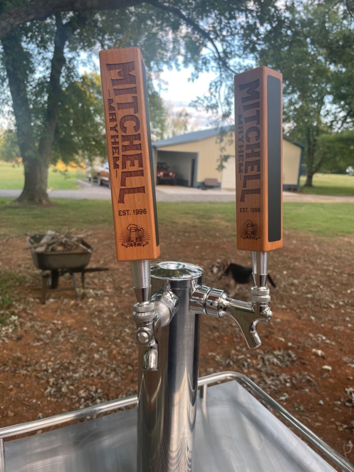 Laser Personalized Beer Tap Handle with Chalkboards, Laser Engraved customer photo 2