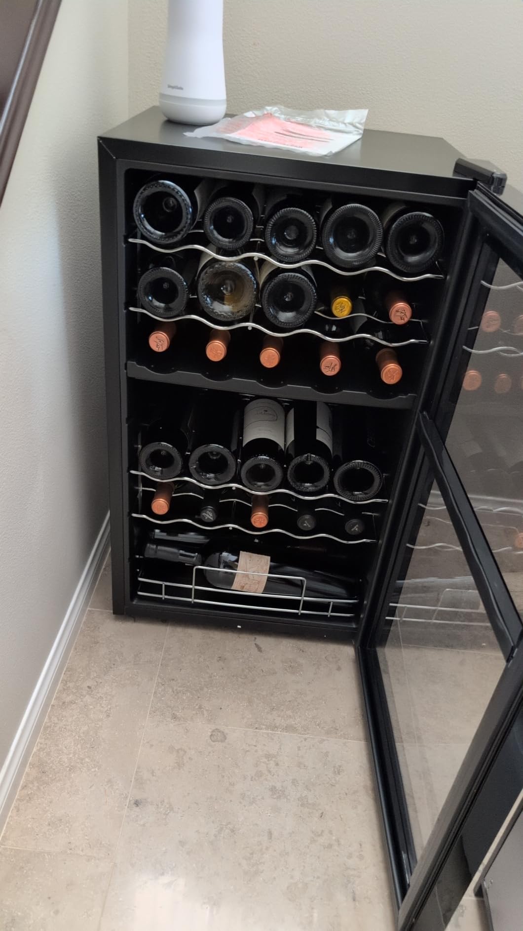 Wine Enthusiast 32-Bottle Dual Zone MAX Compressor Wine Cooler - Freestanding Mini Fridge with Digital Touchscreen customer photo 1
