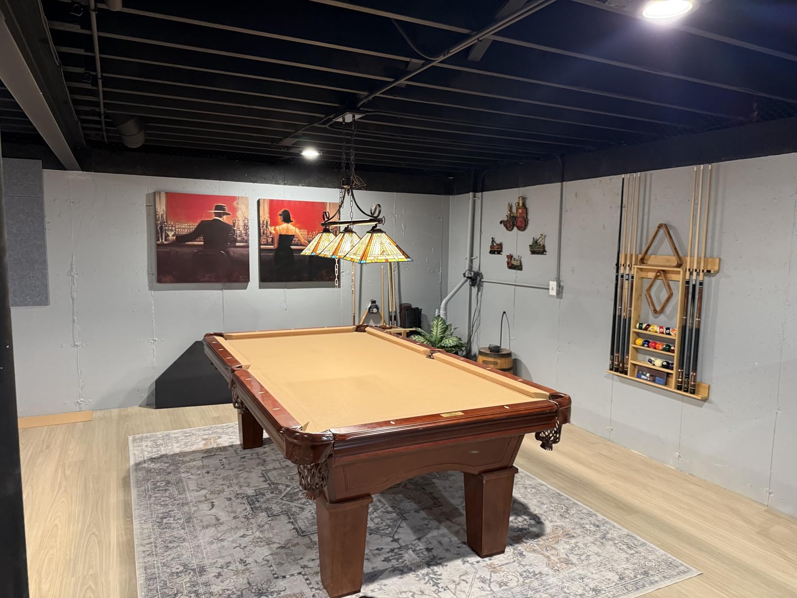 Tiffany Pool Table Light Chandelier,Stained Glass Billiard Lighting for Snooker Table,Antique Style 3 Lights Pendant Hanging Lamp for Dining Room Kitchen Island Billiard Room customer photo 1