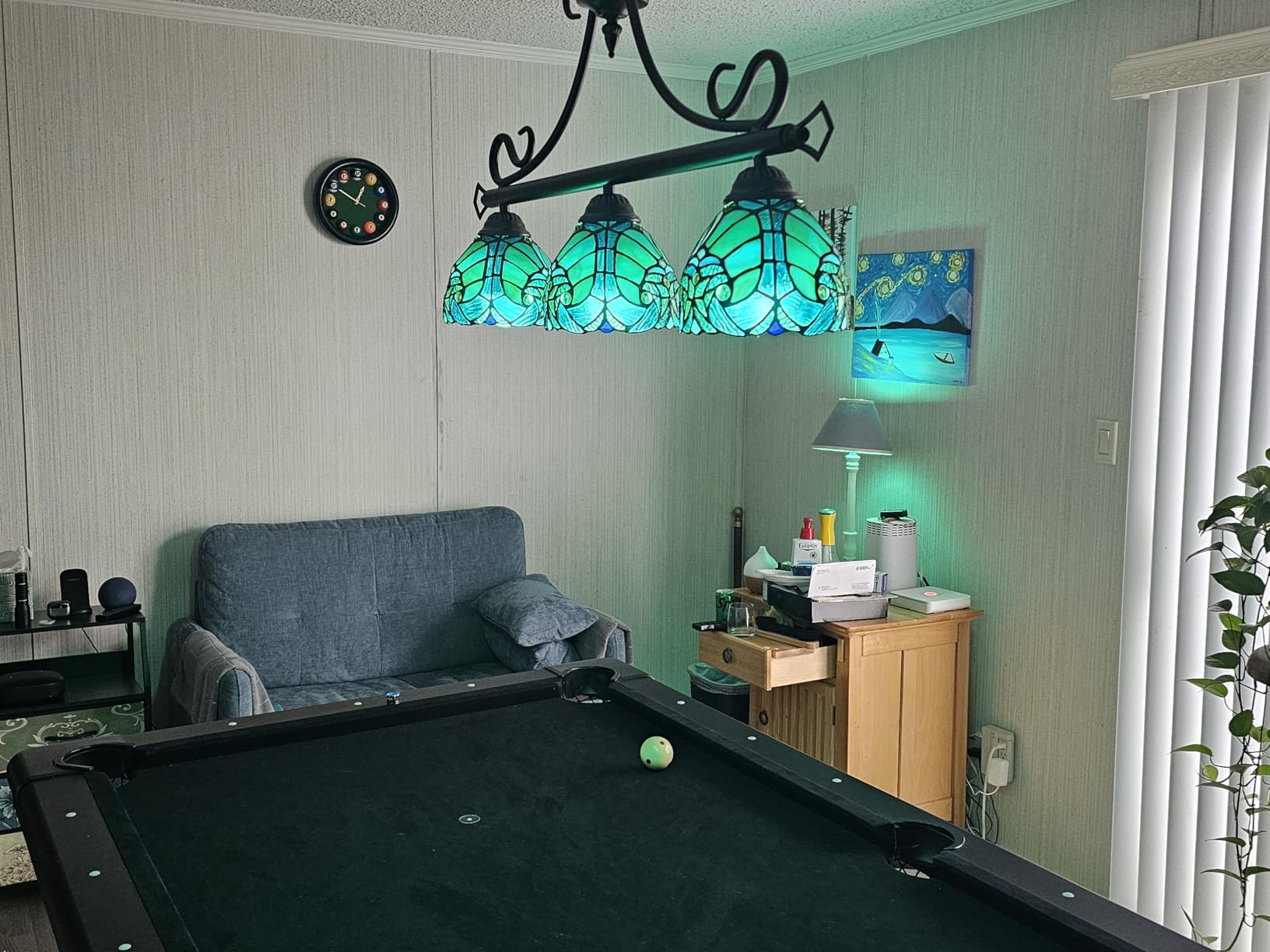 Tiffany Pool Table Lights Hanging Chandelier 3 Lights Stained Glass Pendant Lighting Fixtures for Dining Room Kitchen Island Gameroom Bars customer photo 1