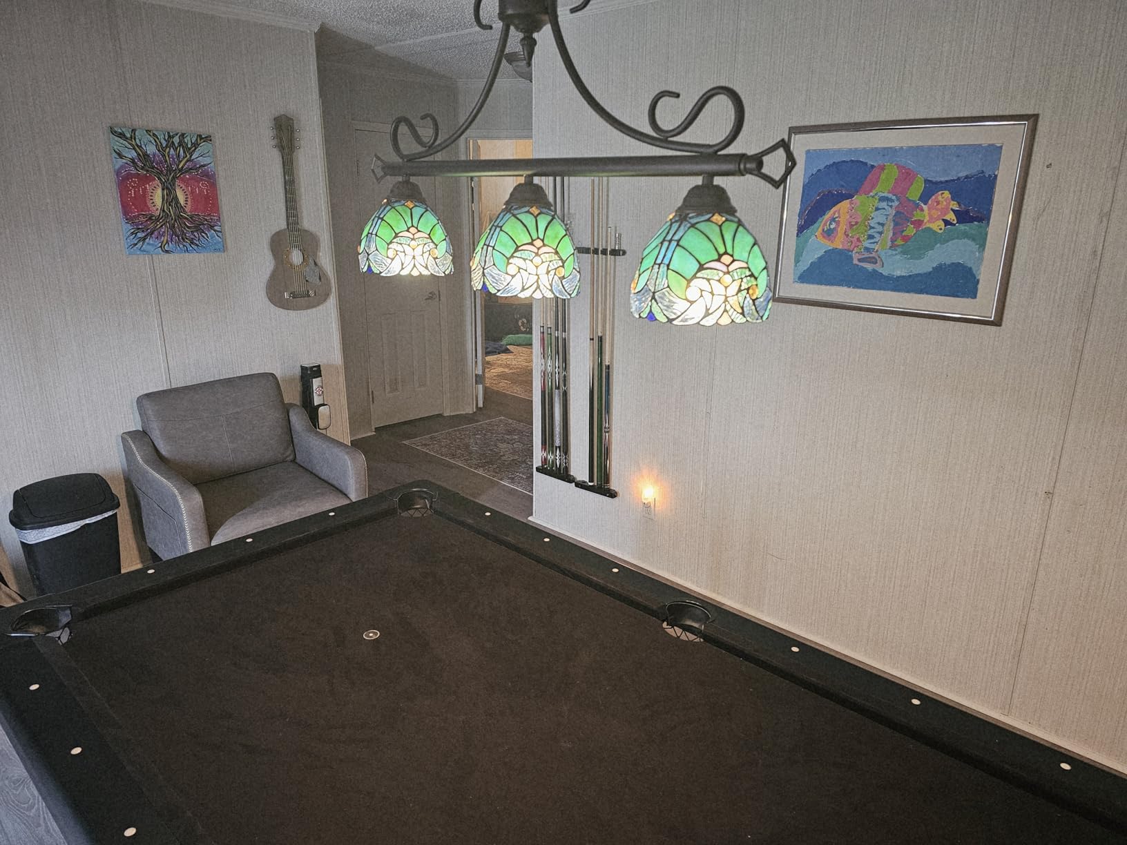 Tiffany Pool Table Lights Hanging Chandelier 3 Lights Stained Glass Pendant Lighting Fixtures for Dining Room Kitchen Island Gameroom Bars customer photo 2