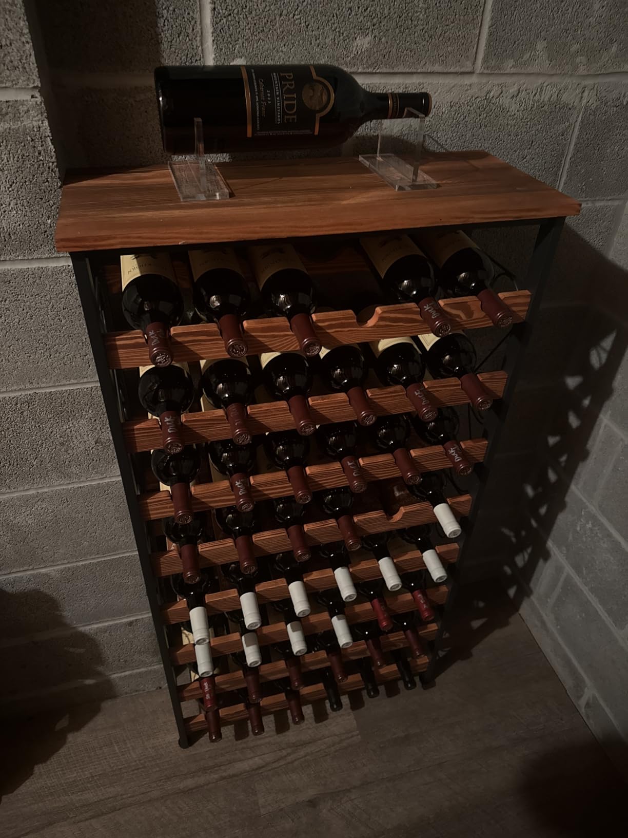 Sonyabecca 48 Bottle Wine Rack Freestanding Floor with Wood Top, 8-Tier Wine Storage Shelf with Serving Station, Wine Holder for Kitchen, Bar, Dining Room customer photo 2
