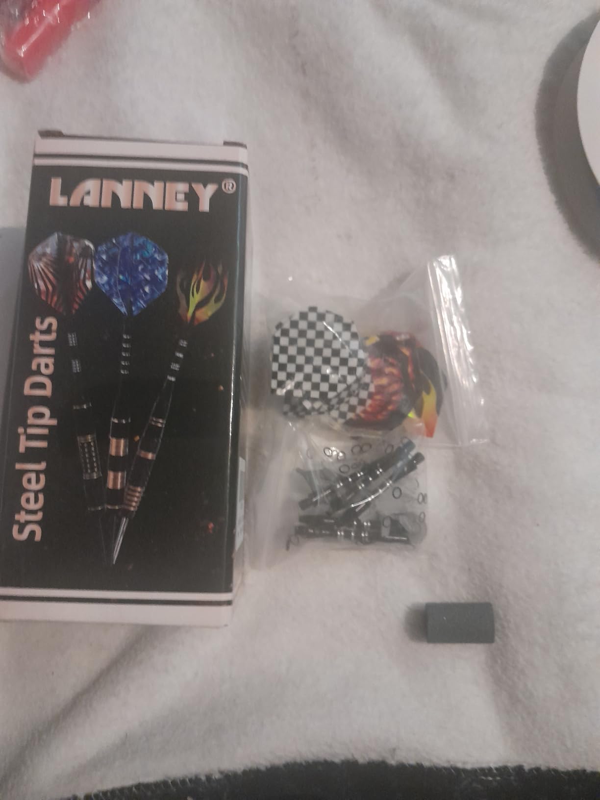 LANNEY Darts Metal Tip Set, Steel Tip Darts Set 20 Grams 24 Grams and 26 Grams Professional Darts for Dartboard with Aluminum Shafts, Brass Barrels, Extra Flights, Sharpener Tool Kit, Carrying Case customer photo 1