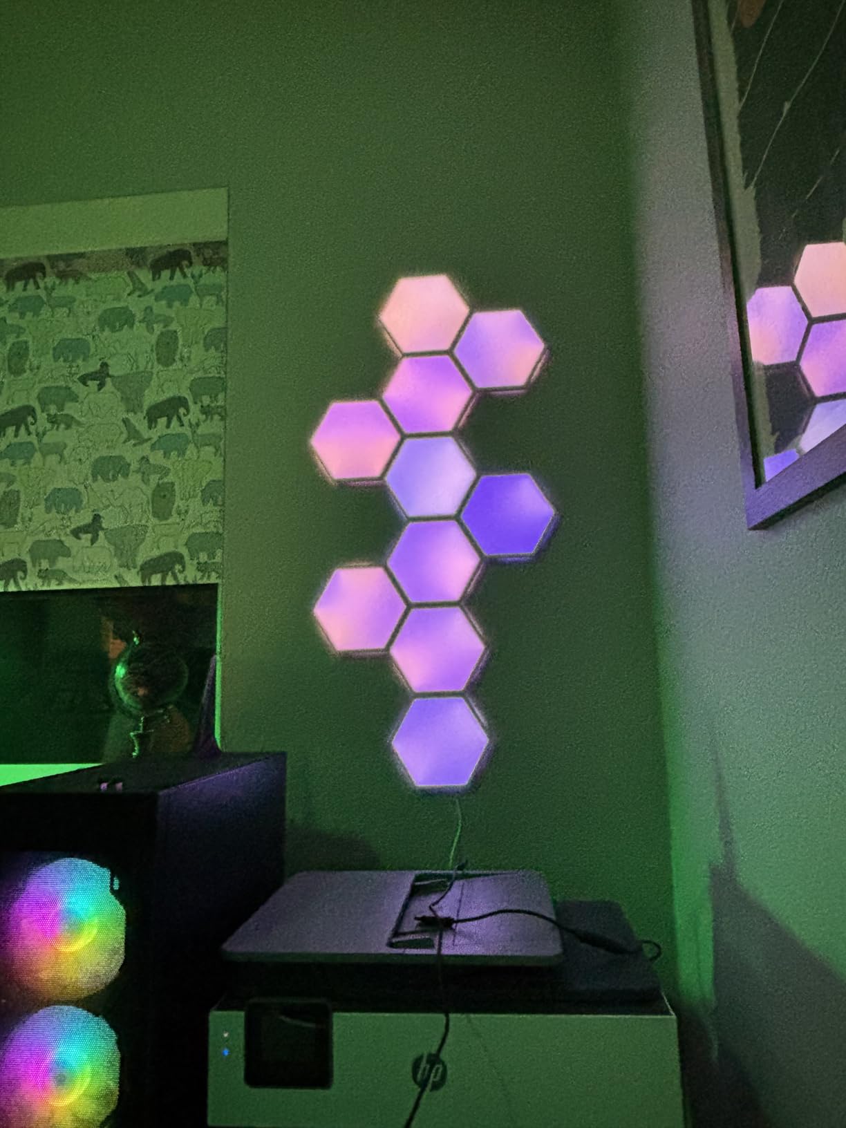 Govee Glide Hexa Light Panels, RGBIC Hexagon LED Wall Lights | Wi-Fi Smart Home Creative Wall Lights with Music Sync, Works with Alexa Google Assistant for Indoor Gaming Decor, 10 Pack customer photo 1