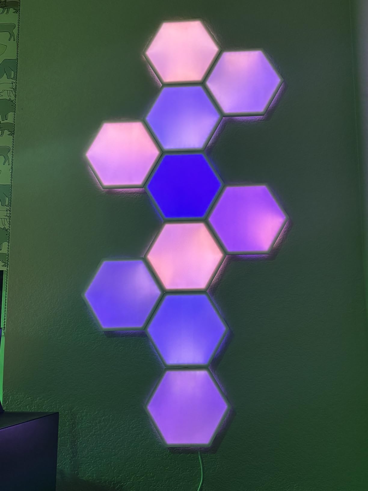 Govee Glide Hexa Light Panels, RGBIC Hexagon LED Wall Lights | Wi-Fi Smart Home Creative Wall Lights with Music Sync, Works with Alexa Google Assistant for Indoor Gaming Decor, 10 Pack customer photo 2