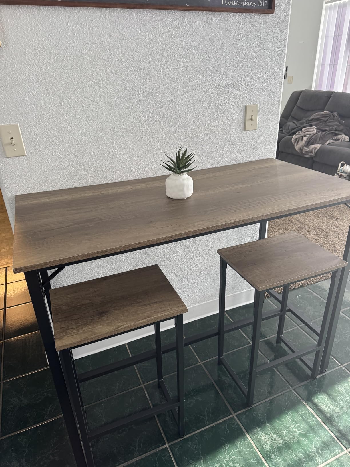 Yaheetech 3 Piece Dining Table Set, 47.5