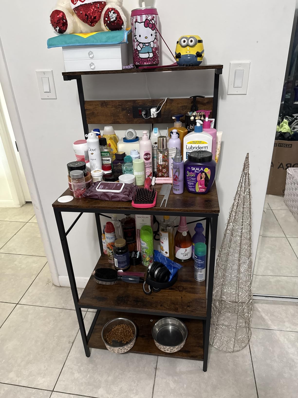 SUPERJARE Kitchen Bakers Rack with Power Outlet, Coffee Bar Table 4 Tiers customer photo 2