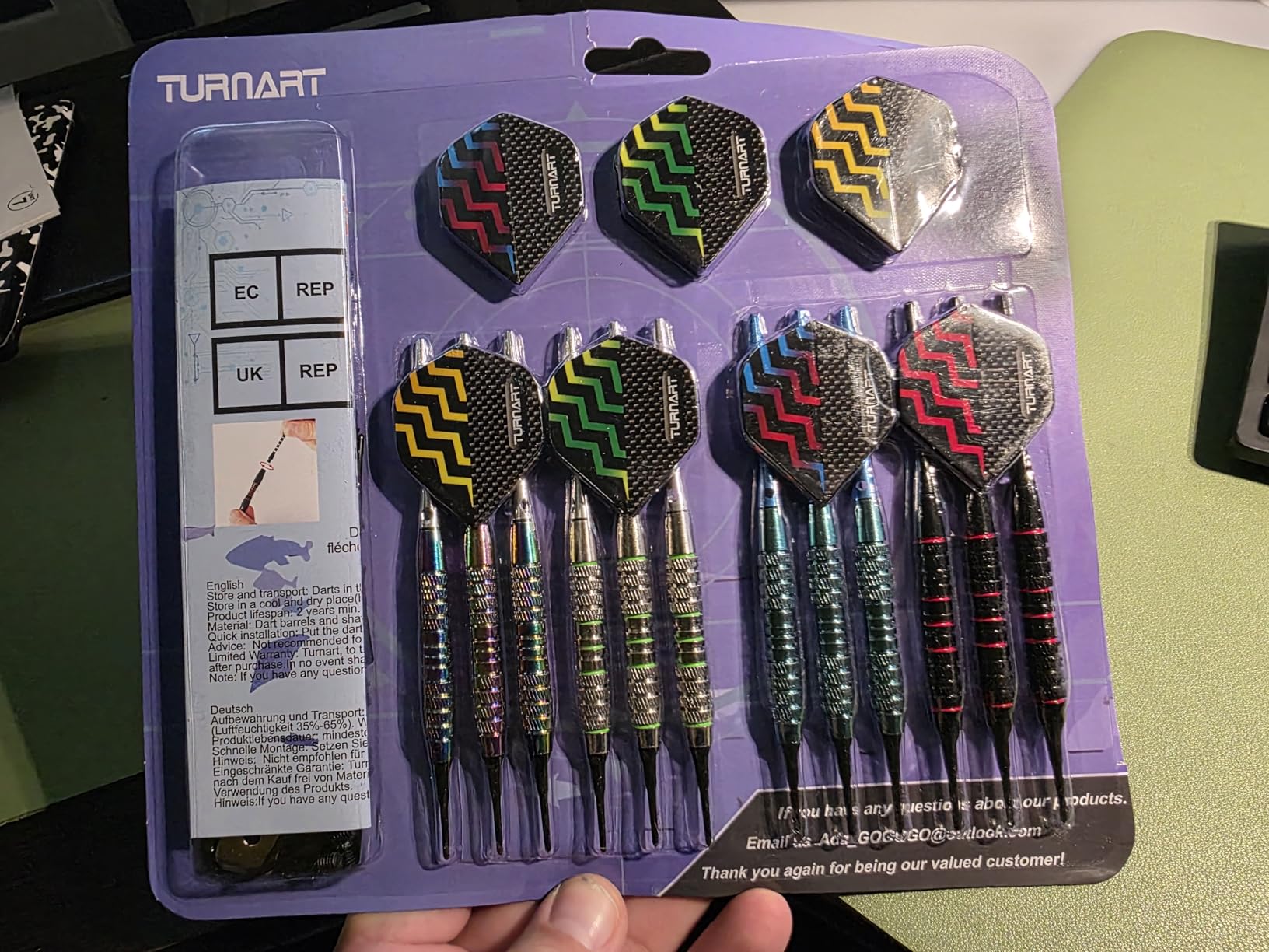 Turnart Darts Plastic Tip - Professional Soft Tip Darts Set for Electronic Dartboard 12 Pcs 18 Grams with 50 Extra Tips 24 Flights 2 Flight Protectors and Tool Kit Gift Darts customer photo 1
