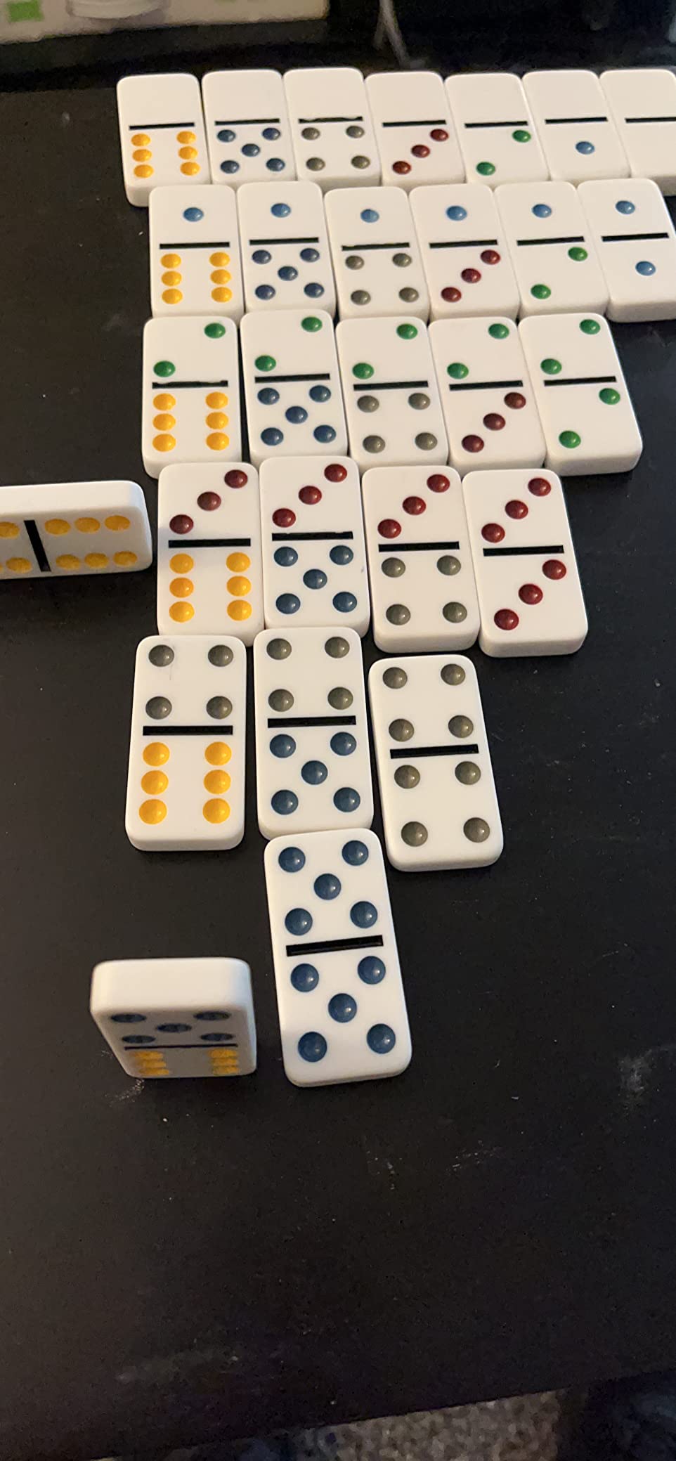 Regal Games Mexican Train Double 15 Dominoes Set for Adults & Kids - Domino Game with 136 Tiles Colored Dots & 8 Metal Trains - 2-8 Player Games & Ideal for Family Fun Game Night and Travel (Ages 8+) customer photo 1