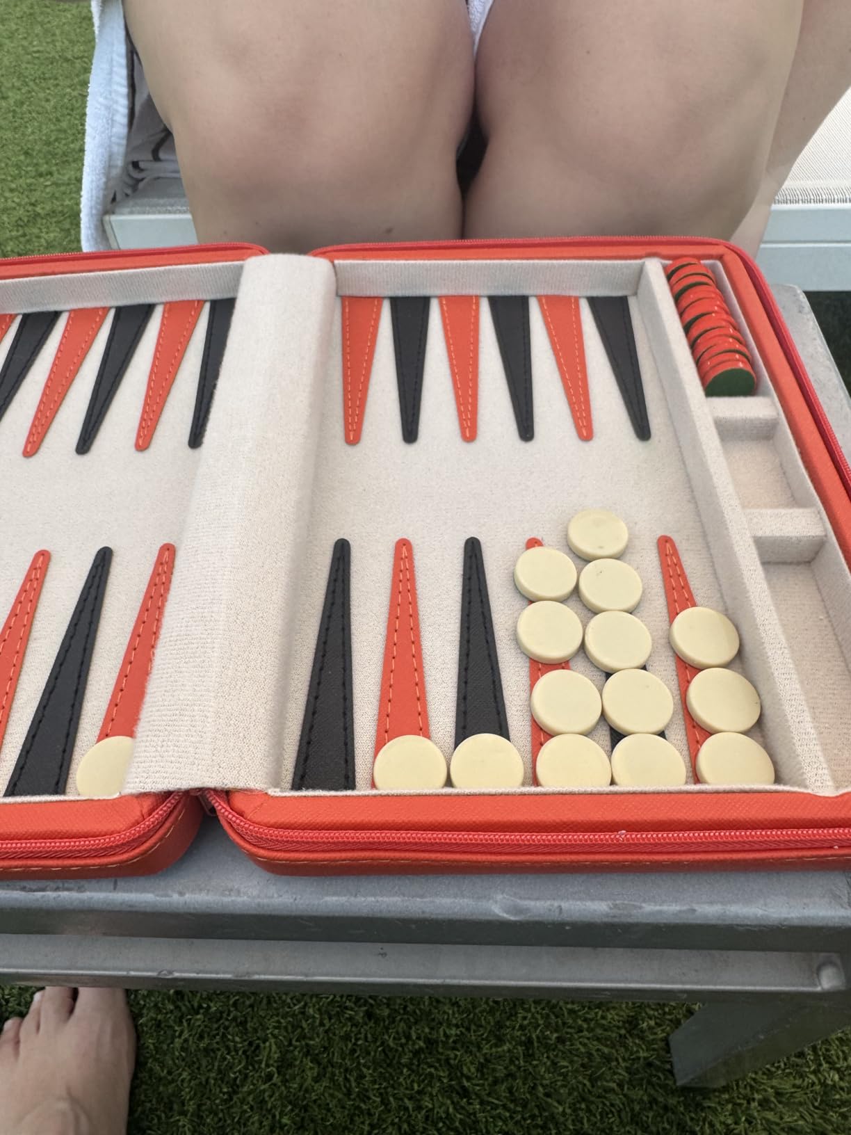 Yellow Mountain Imports Travel Size Backgammon Mini Game Set, Izmir - Magnetic Checkers and 9-inch Board in Sleek Leatherette Case - Classic Strategy Board Game customer photo 2