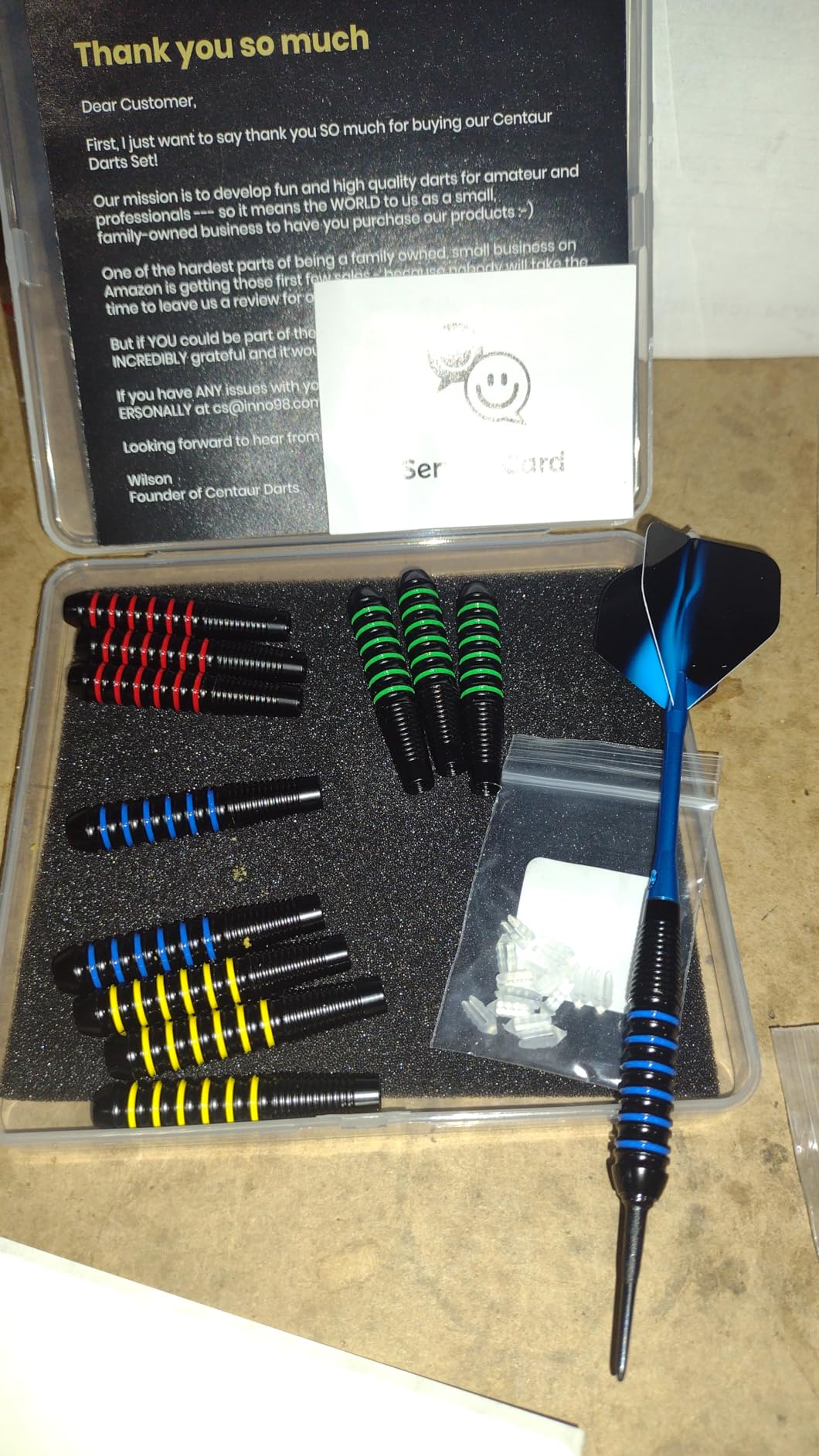 centaur 12 Pack Soft Tip Darts, Professional 18 Gram Plastic Tip Dart Sets with 4 Colors Premium Aluminum Shafts 100 Dart Tips 16 Dart Flights and Dart Case for Electronic Dart Board customer photo 1