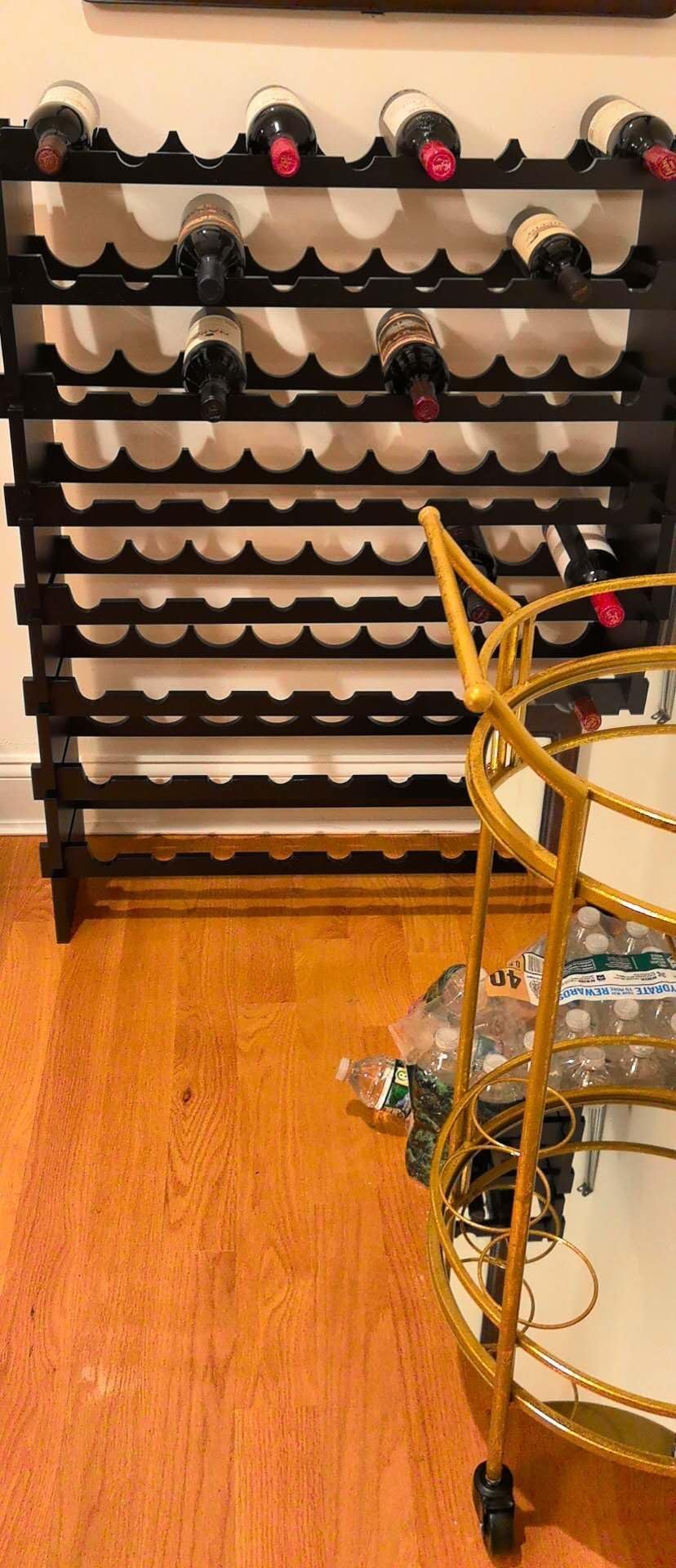 Domax Wine Rack Freestanding Floor - 8 Tiers Wine Bottle Holder 72 Bottle Stackable Bamboo Wooden Storage Racks Shelves for Kitchen, Bar, Pantry and Cellar (Black) customer photo 1