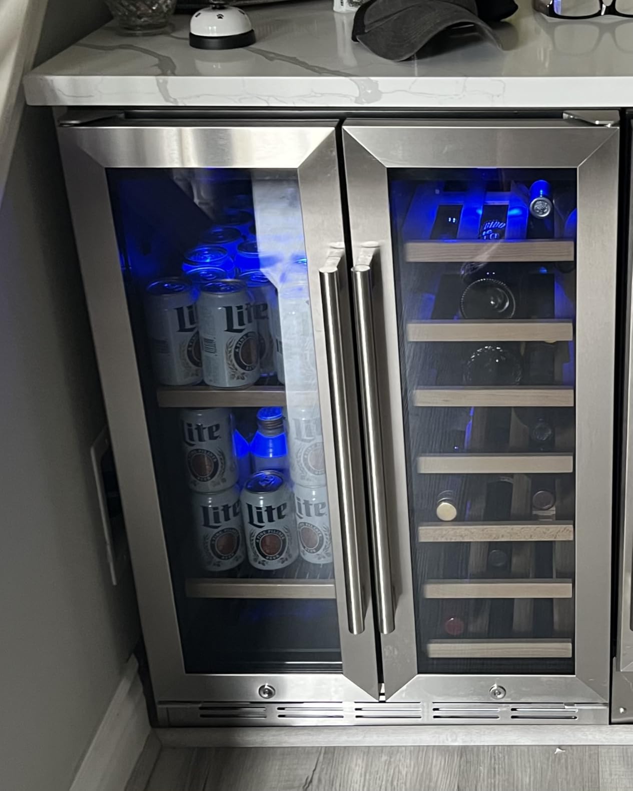 FoMup Beverage Refrigerator 17 inch Wide - 126 Can Beverage Cooler with Glass Door | Counter-Top/Freestanding Mini Beverage Beer Fridge | Temperature Memory | Invisible Door | Perfect for Soda, Beer customer photo 2