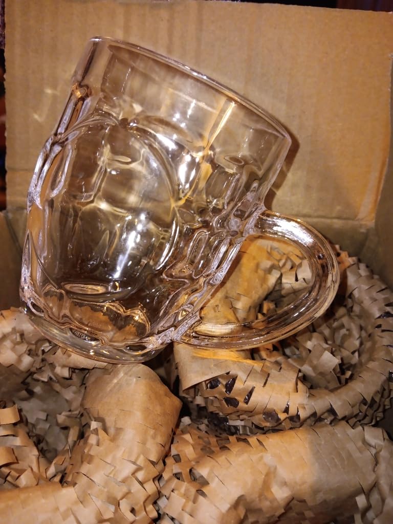 Dimple Stein Beer Mug Set, 20 oz Beer Glasses with Handle, Glass Beer Mugs, Dishwasher and Freezer Safe, Clear and Sturdy, Set of 4 customer photo 1