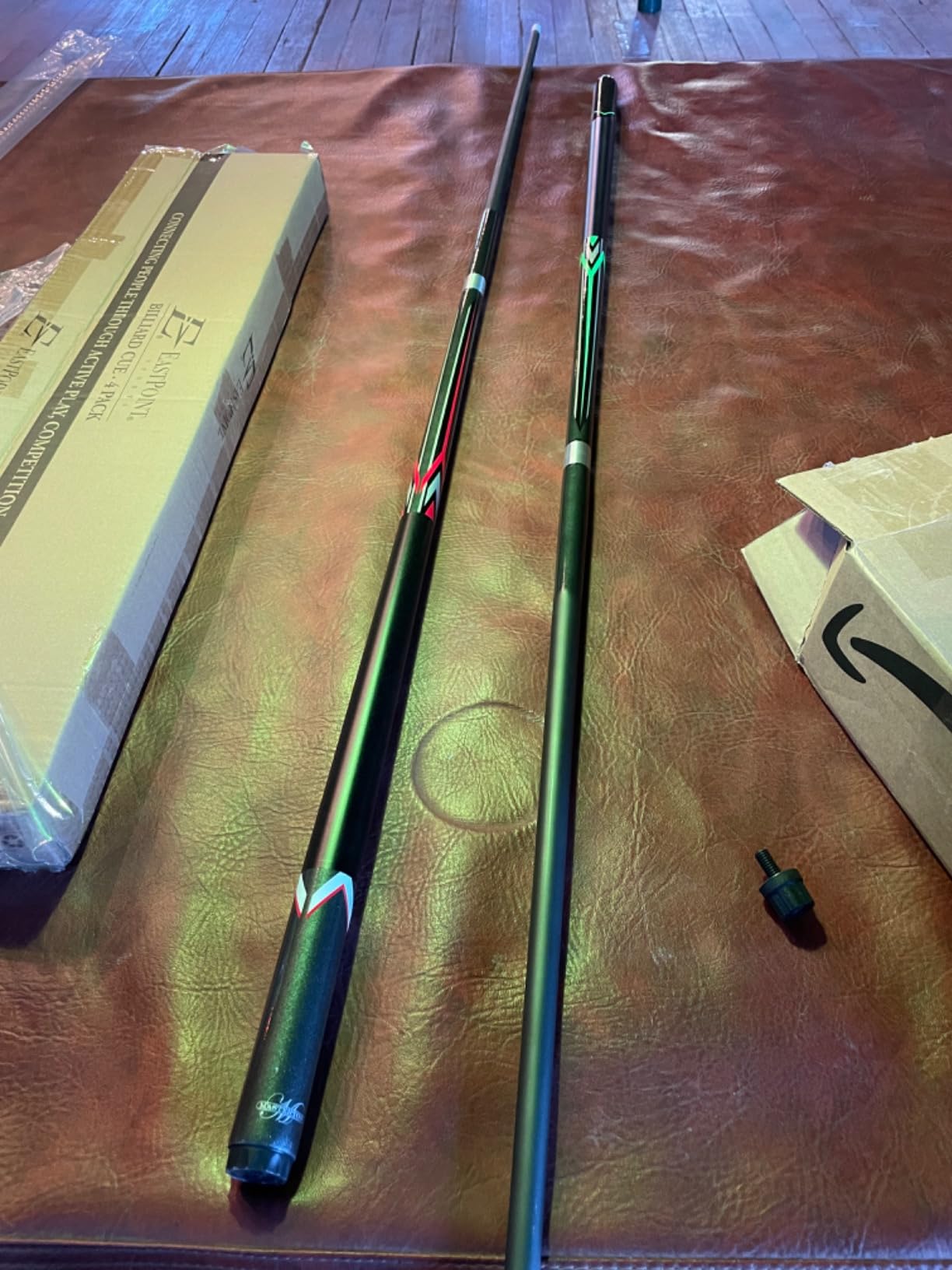 EastPoint 2-Piece Pool Cue Set - 4 Pack, 58 in, Multi-Color - Leather Tip for Billiard Cue Accuracy - Detachable Design for Portable Pool Sticks for Adults - Micro-Fiber Grip for Billiard Shots customer photo 1