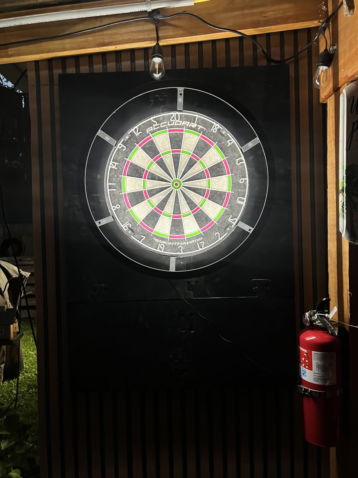 Accudart Nighthawk 2-in-1 LED & Blacklight Bristle Dartboard Surround Set - Official 18