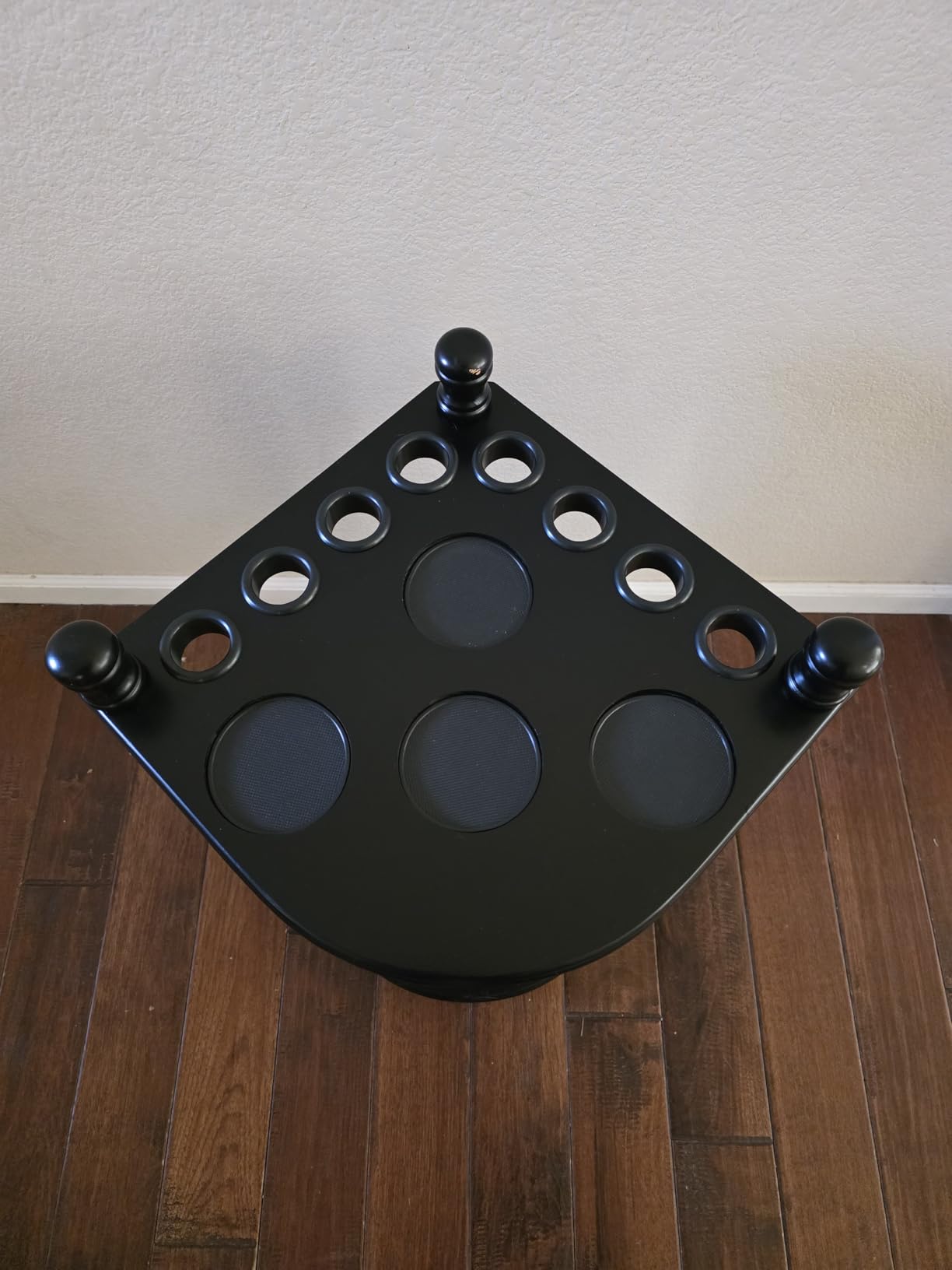 Pool Cue Rack Hold up to 8 Sticks & Billiard Accessories. Floor Stand Pool Cue Stick Holder Made of 100% Solid Hardwood (GREY) customer photo 2