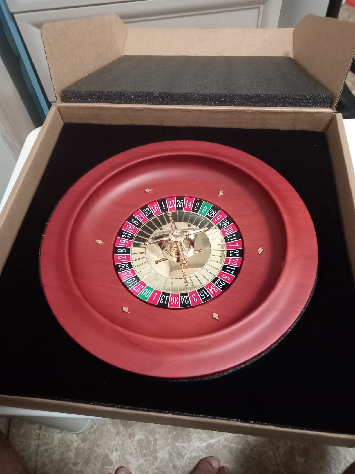 Wooden Roulette Wheel, 11 inch Solid Wood Casino Roulette Wheels for Adults, Professional Roulette Board for Home Game Night Party customer photo 1