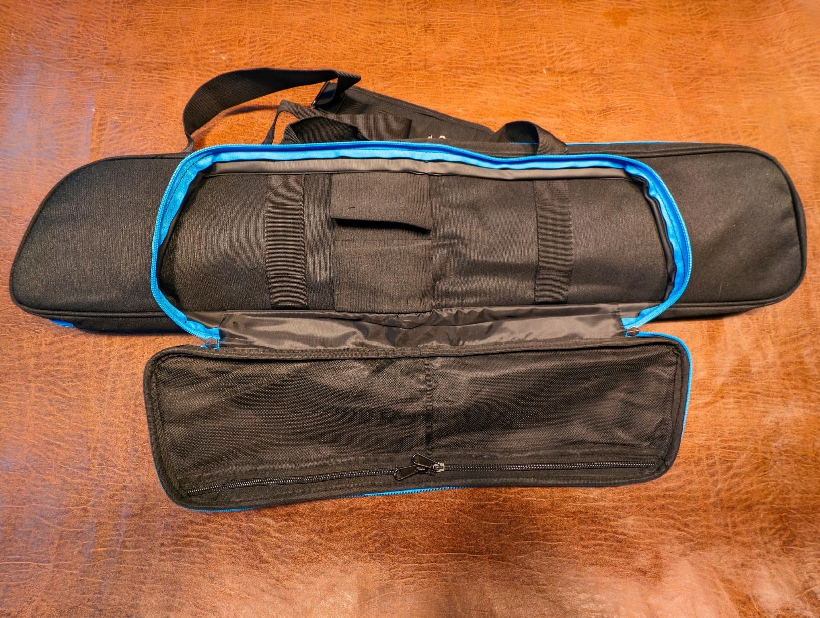 GOBUROS 2x2 Pool Cue Case Holds 2 Butts and 2 Shafts, Soft Pool Stick Holder Case with Front Accessories Pocket, Billiard Cue Carrying Cases with Shoulder Strap for Easy Carry customer photo 2