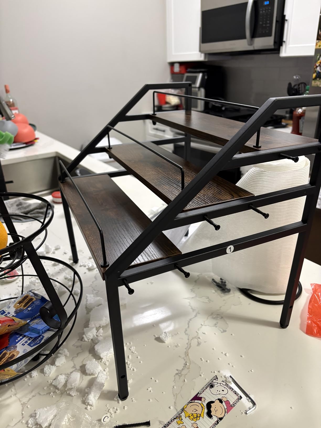 VINAEMO Rolling Bar Cart with Wine Glass Holder, Bar Carts for The Home, Bar Stand for Home, Small Mini Bar for Whiskey Wine, Liquor Cart for Home Bar, Alcohol Cabinet for Bar, Kitchen, Dining Room customer photo 1