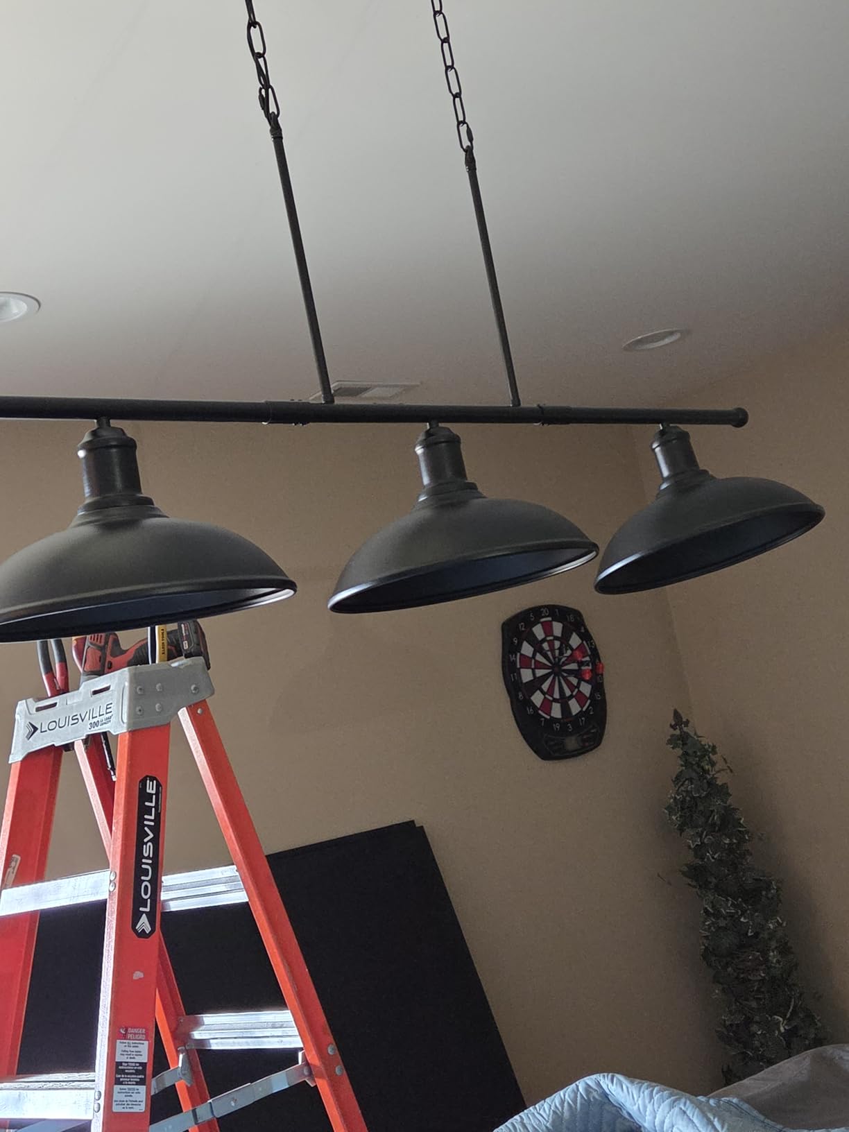 Island-Lighting Pool-Table Light-Pendant Fixture - 3 Lights Hanging 50 Inch Black Billiard Lights Industrial Kitchen Modern Farmhouse Rustic Chandeliers for Dining Room Vintage Bar Lights customer photo 1