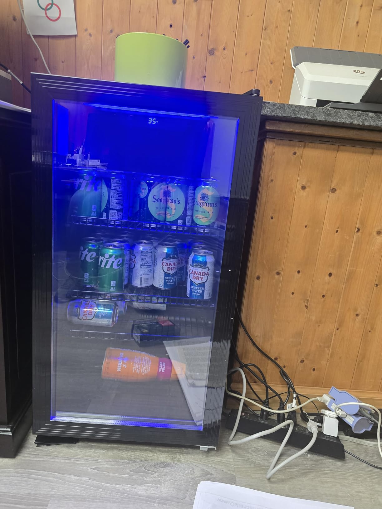 Tehanld Beverage Fridge, 130 Can Mini Fridge With Glass Door, Beverage Cooler Refrigerator, Wine Drink Beer Cooler, Adjustable Shelves & Digital Temperature Display customer photo 2