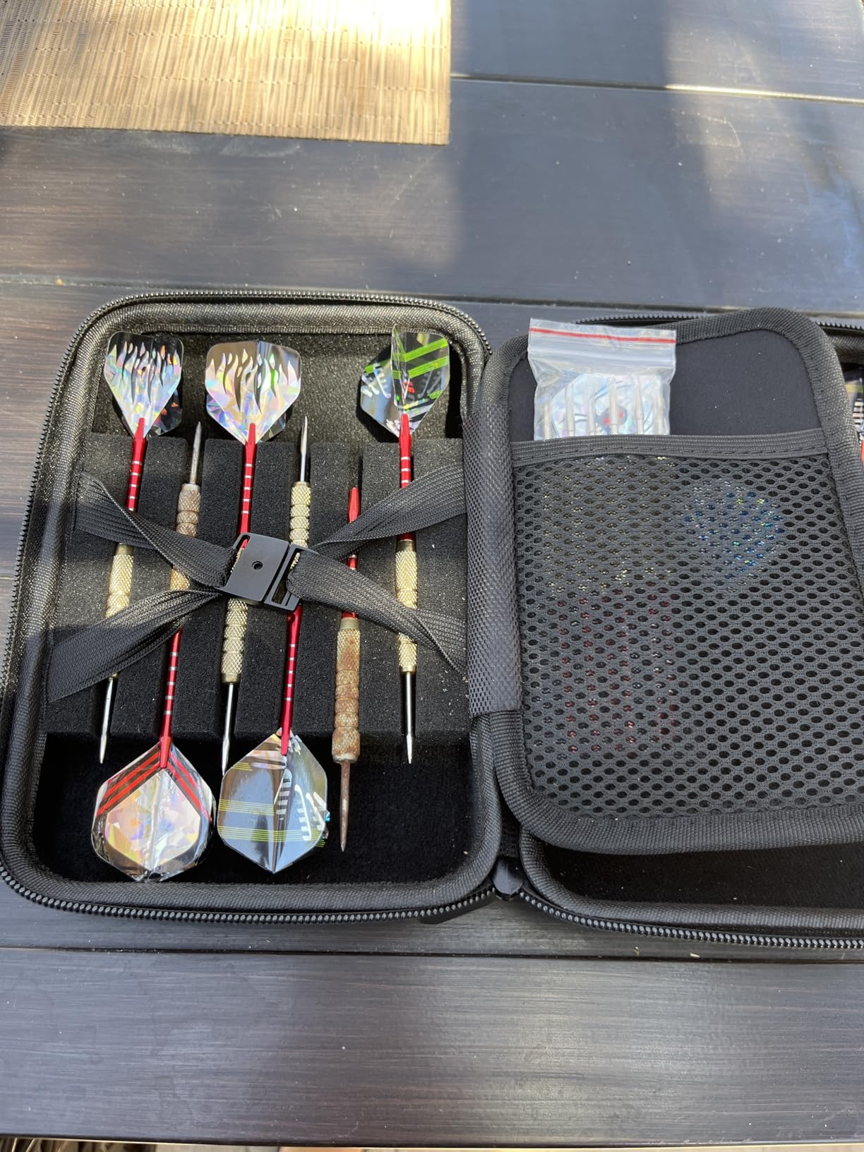 Iesooy Dart Case for 12 Darts, Carrying Storage Holder for Dart Tips/Shafts/Flights (Black) customer photo 1