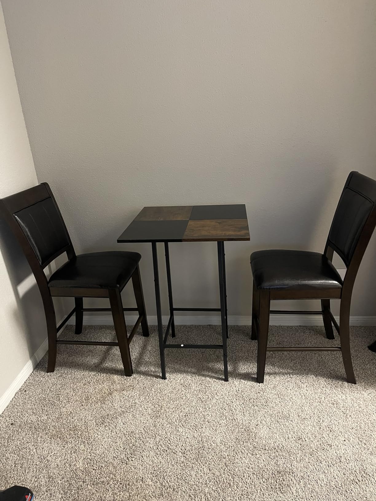 YATINEY Bar Table, Kitchen Dining Table, Bar Counter Height Table, Pub Color Matching Breakfast Table, for Dining Room, Tavern, Coffee Corner, Party, Rustic Brown and Black BT02BR customer photo 1