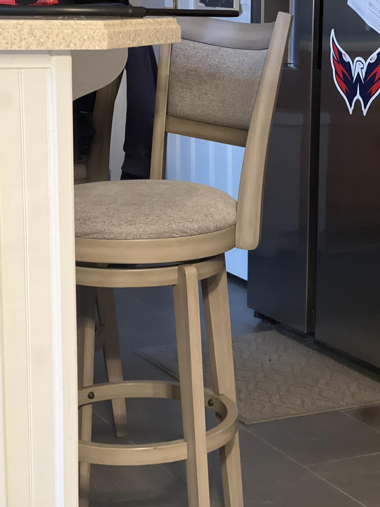 PrimeZone Swivel Bar Stools Set of 2, 30 Inch Bar Height Barstools, High Back Bar Stool with Solid Wood Legs & Wrap-Around Footrest customer photo 2