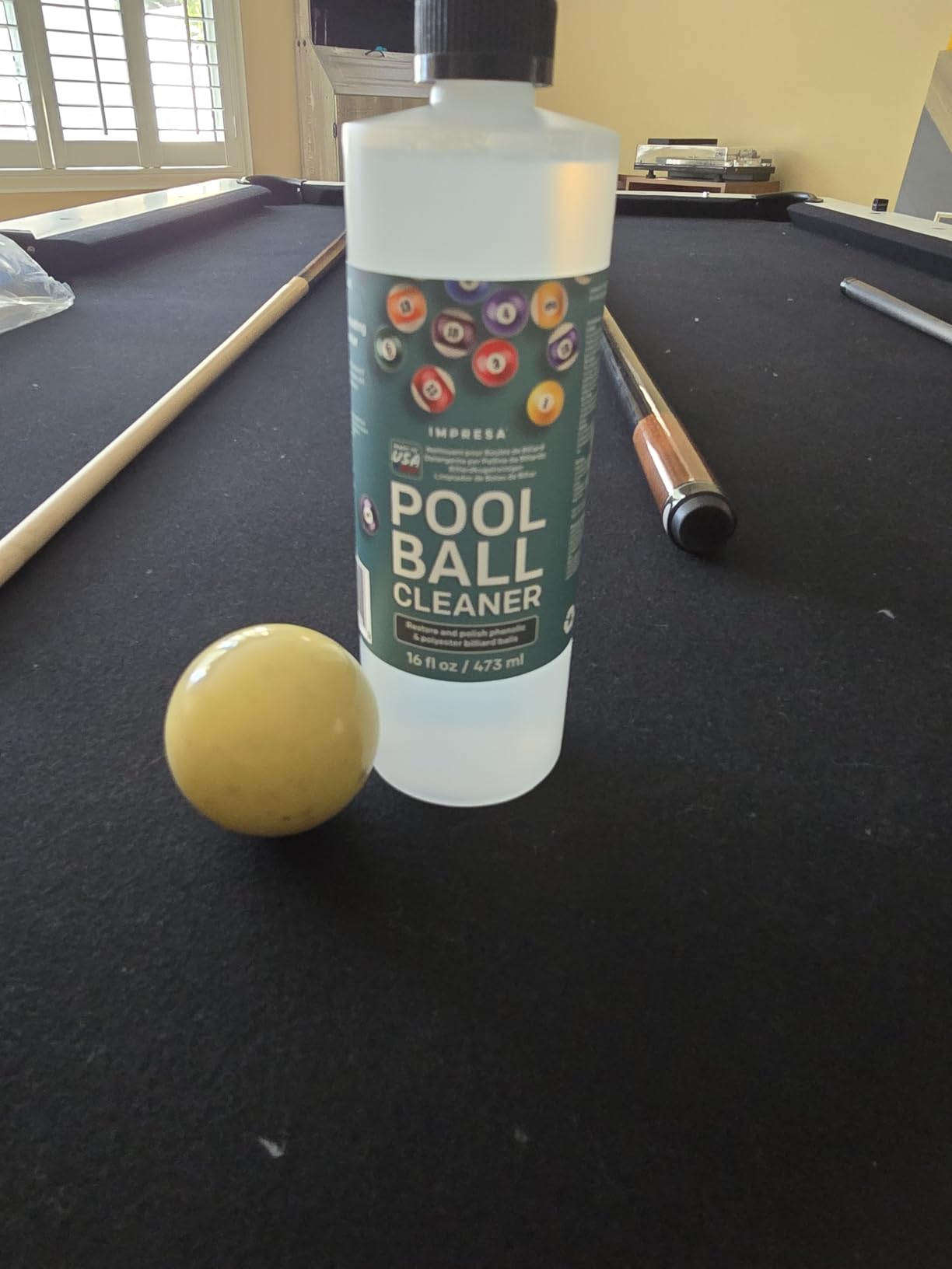Pool Ball Cleaner & Polisher 16oz - 3-in-1 Formula Cleans, Restores & Protects Billiard Balls - Removes Chalk, Dirt & Stains - Enhances Shine & Accuracy - Safe for Phenolic Balls - Made in USA customer photo 2