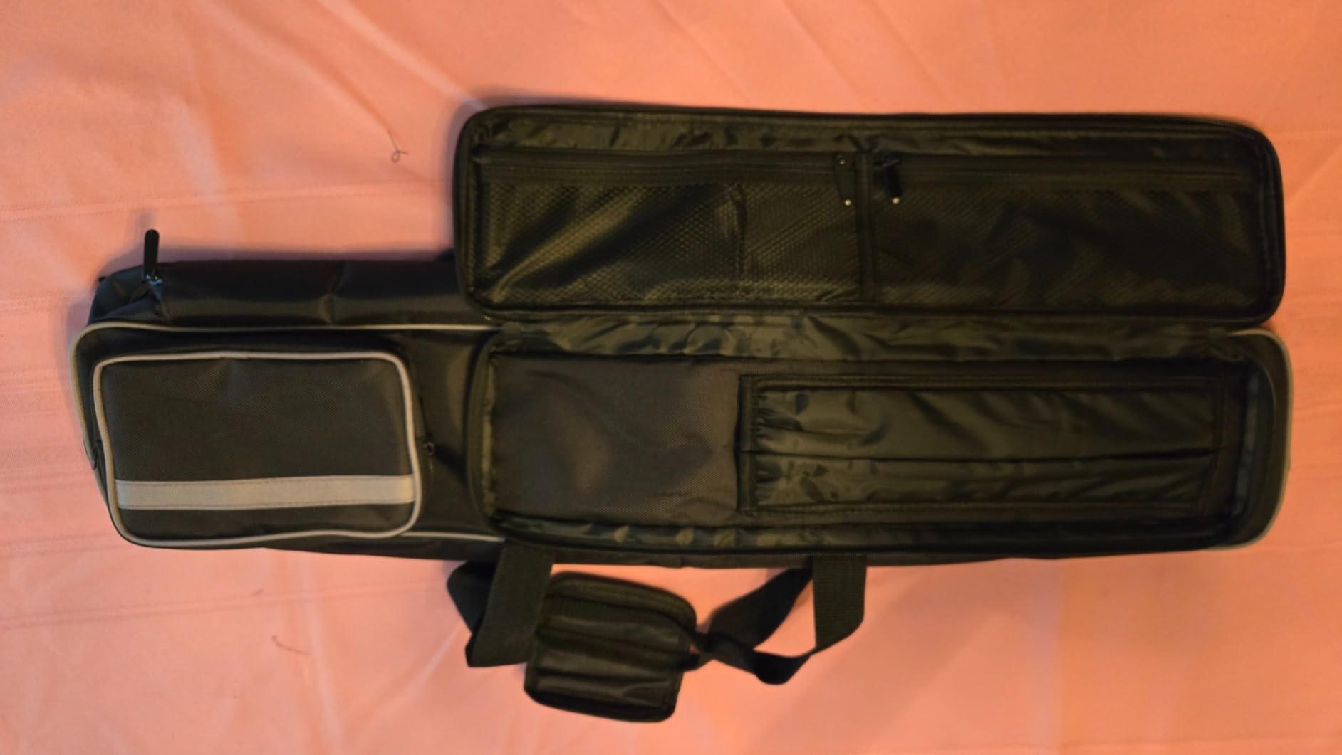 Pool Cue Case Soft 2x2, Pool Stick Bag with Multi-pocket for 2 Butts and 2 Shafts, Billiard Stick Carrying Case with Shoulder Straps & Handle for Pool Cue & Accessories customer photo 2