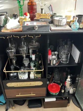 ARTPOWER Modern Coffee Bar Cabinet with Wine Glass Rack and Drawers, Green Liquor Cabinet with Pull-Out Wine Storage for Kitchen, Dining Room, Living Room customer photo 1