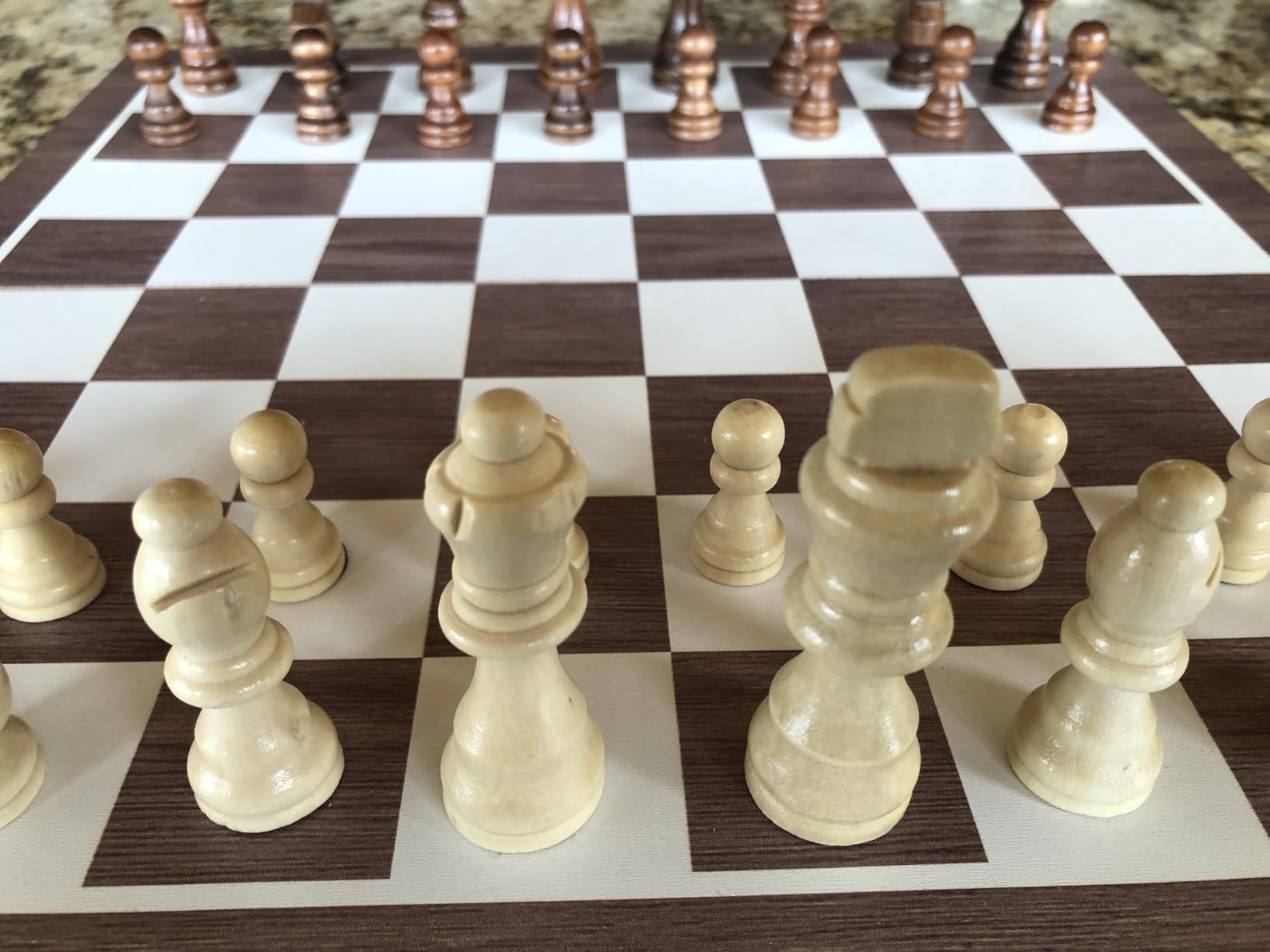 Wooden Magnetic Chess Set & Checkers Board Game, 15