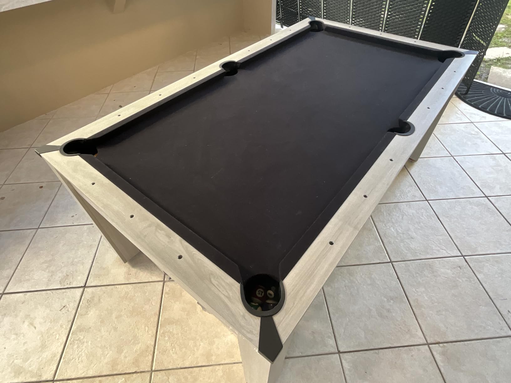 Barrington Billiards Prescott 7' Pool Table, 3-in-1 Dining Top & Table Tennis with Game Accessories & Rolling Storage Caddy customer photo 2