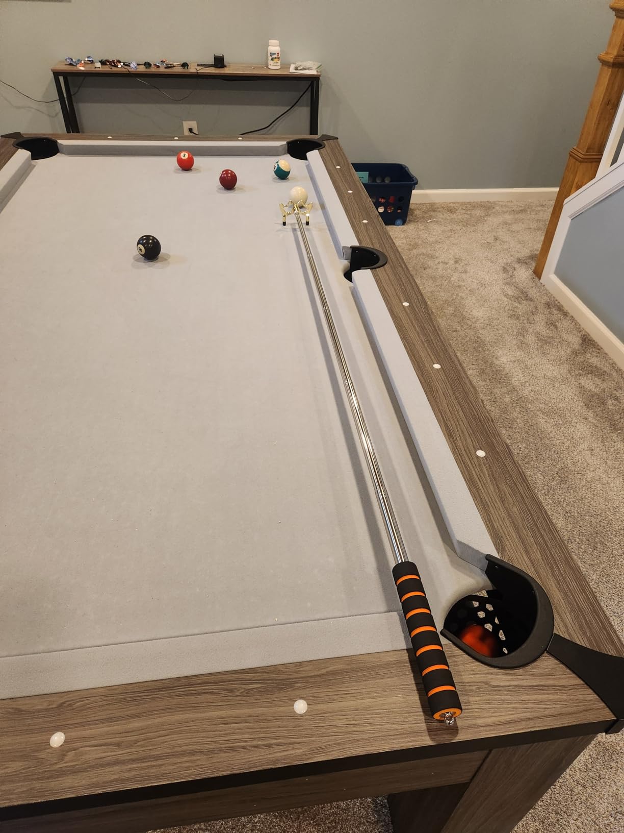 Pool Bridge Stick, Professional Retractable Pool Cue Bridge with Removable Brass Bridge Head, Free Adjustment for Multi-Angle Shots, Easy to Use and Storage, Essential Pool Table Accessories customer photo 1