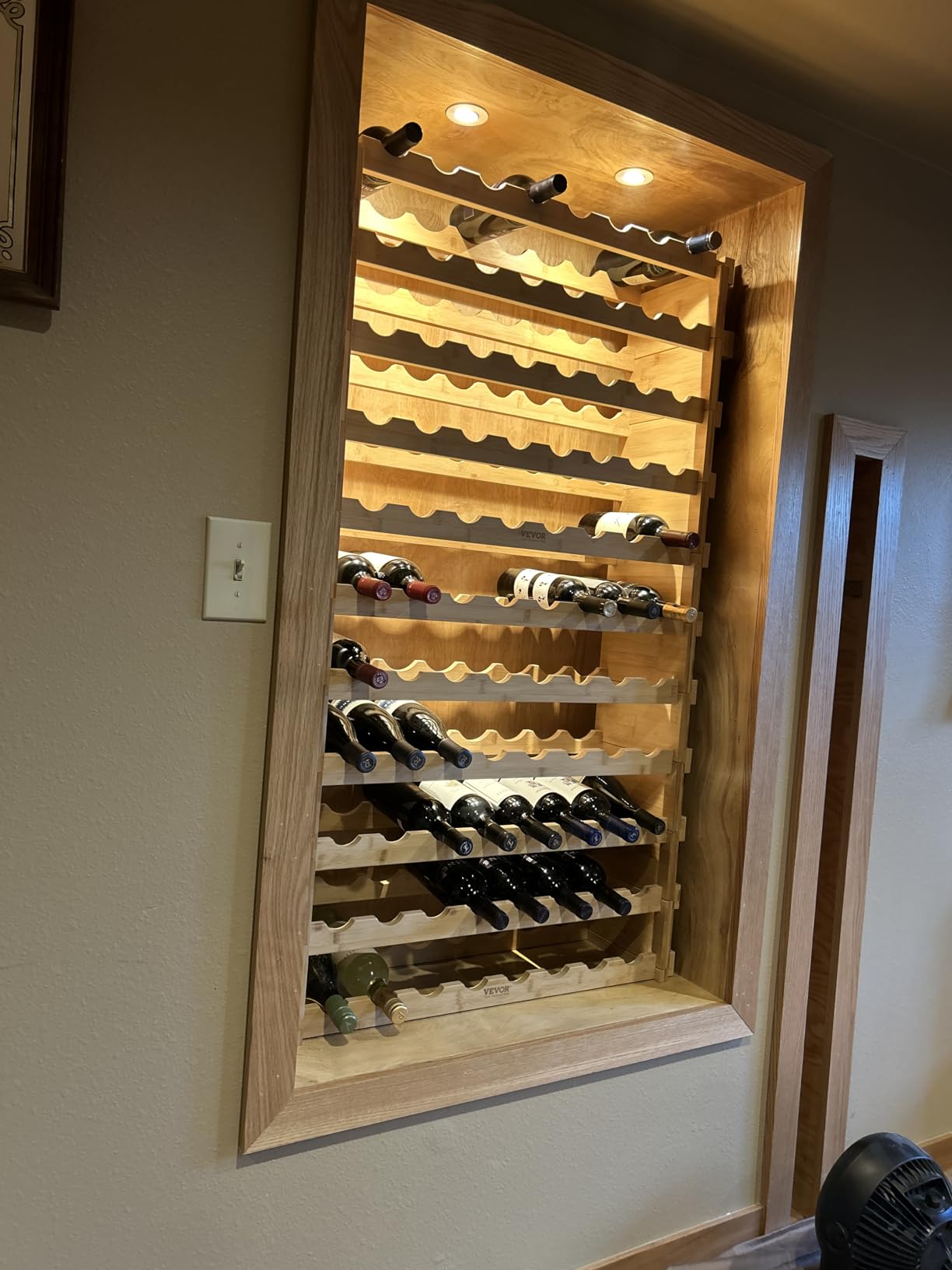 VEVOR 6-Tier 48 Bottles Stackable Modular Wine Rack, Freestanding Wines Holder Display Shelf, Solid Bamboo Wood Storage Racks, Wobble-Free Shelves customer photo 2